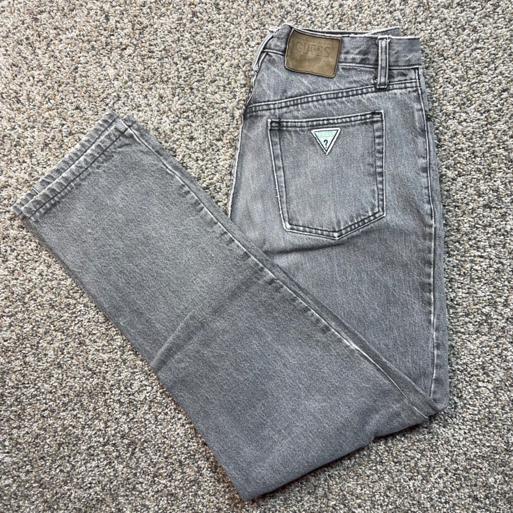 Vintage Georges Marciano Guess Women's 27x31 Jeans‎ Black Faded StraightDenim